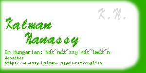 kalman nanassy business card